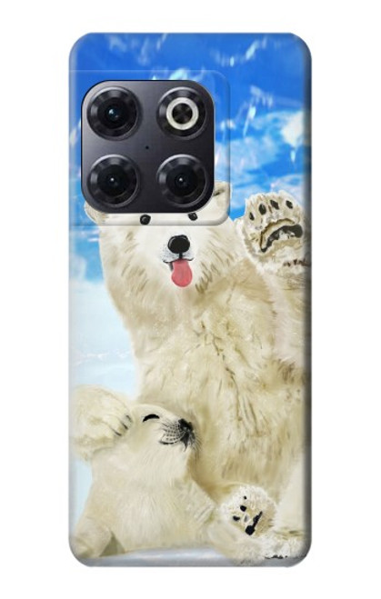 S3794 Ours polaire arctique amoureux de la peinture de phoque Etui Coque Housse pour OnePlus 10T