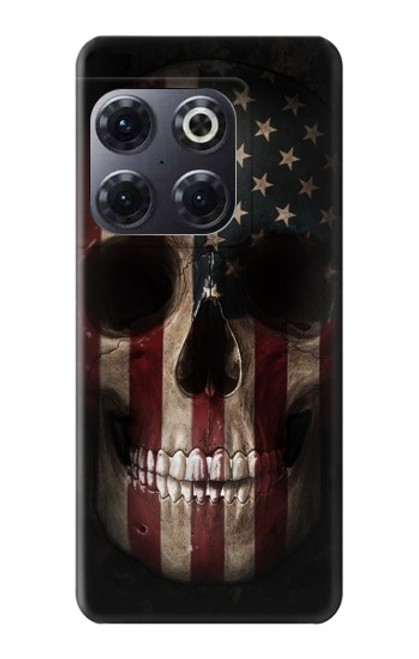 S3850 Crâne de drapeau américain Etui Coque Housse pour OnePlus 10T
