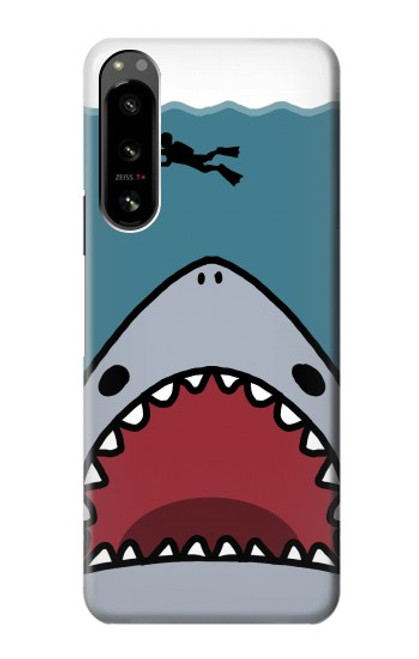 S3825 Plongée en mer de requin de dessin animé Etui Coque Housse pour Sony Xperia 5 IV