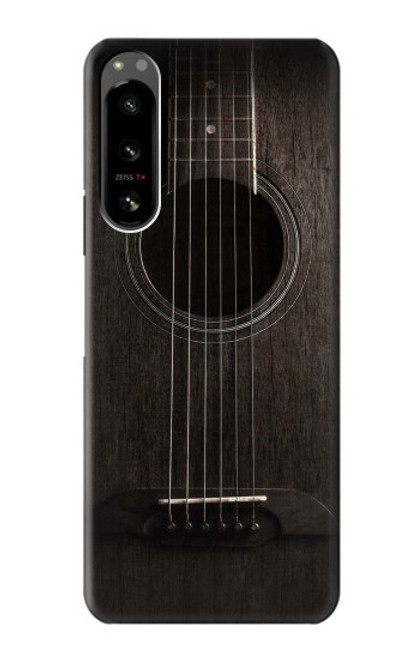 S3834 Guitare noire Old Woods Etui Coque Housse pour Sony Xperia 5 IV