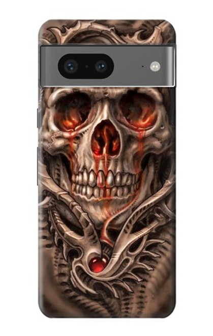 S1675 Crâne sang Tatouage Etui Coque Housse pour Google Pixel 7