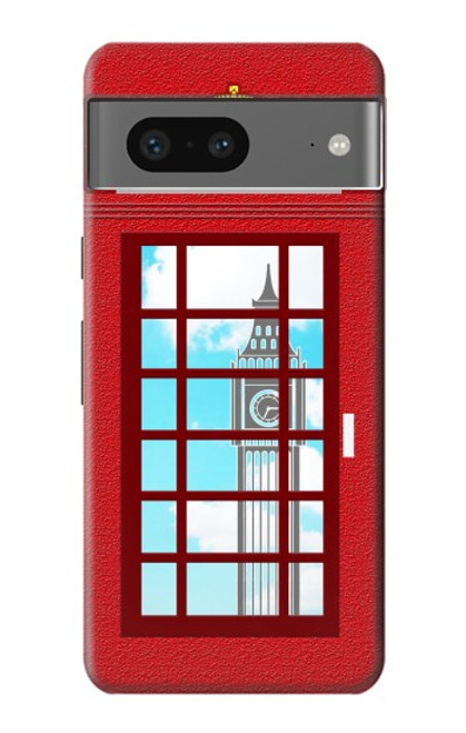 S2059 Angleterre britannique Cabine téléphonique Minimaliste Etui Coque Housse pour Google Pixel 7
