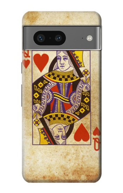 S2833 Poker Carte Coeurs Reine Etui Coque Housse pour Google Pixel 7