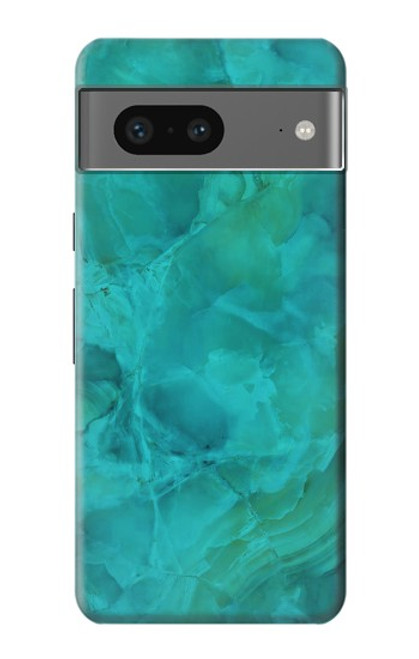 S3147 Aqua Marbre Pierre Etui Coque Housse pour Google Pixel 7