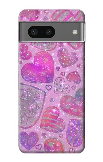 S3710 Coeur d'amour rose Etui Coque Housse pour Google Pixel 7