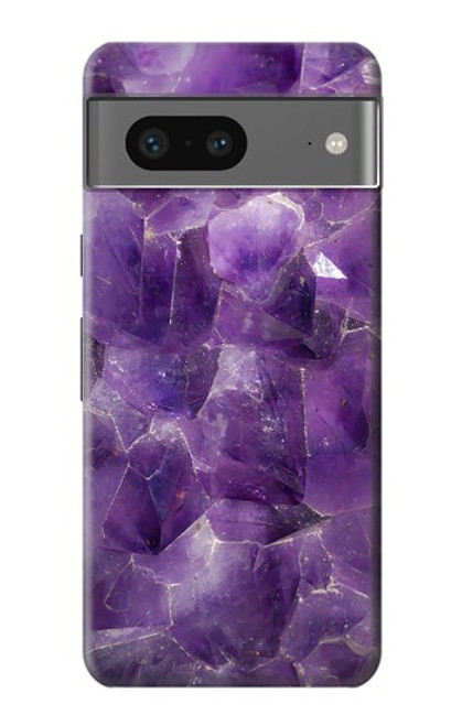 S3713 Graphique violet améthyste à quartz imprimé Etui Coque Housse pour Google Pixel 7
