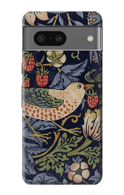 S3791 William Morris Strawberry Thief Fabric Etui Coque Housse pour Google Pixel 7