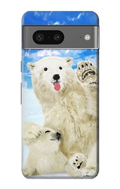 S3794 Ours polaire arctique amoureux de la peinture de phoque Etui Coque Housse pour Google Pixel 7