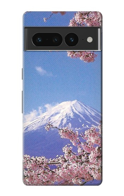 S1060 Mont Fuji Sakura fleur de cerisier Etui Coque Housse pour Google Pixel 7 Pro