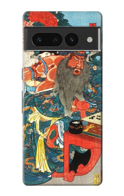 S1826 Utagawa Kuniyoshi Guan Yu Etui Coque Housse pour Google Pixel 7 Pro