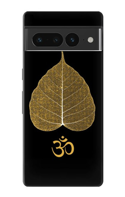 S2331 Feuille d'or bouddhiste Symbole de l'OM Etui Coque Housse pour Google Pixel 7 Pro