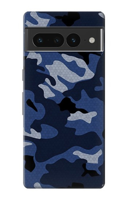 S2959 Marine Bleu Camo camouflage Etui Coque Housse pour Google Pixel 7 Pro