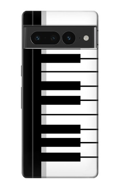 S3078 Noir et blanc Clavier de piano Etui Coque Housse pour Google Pixel 7 Pro