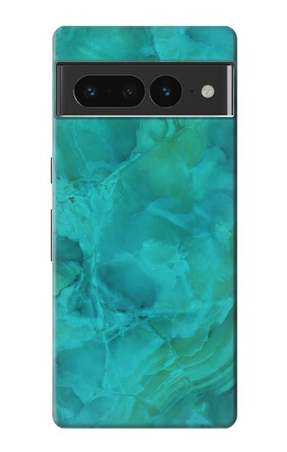 S3147 Aqua Marbre Pierre Etui Coque Housse pour Google Pixel 7 Pro
