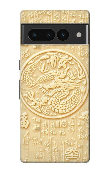 S3288 Peinture blanche du Dragon de Jade Etui Coque Housse pour Google Pixel 7 Pro