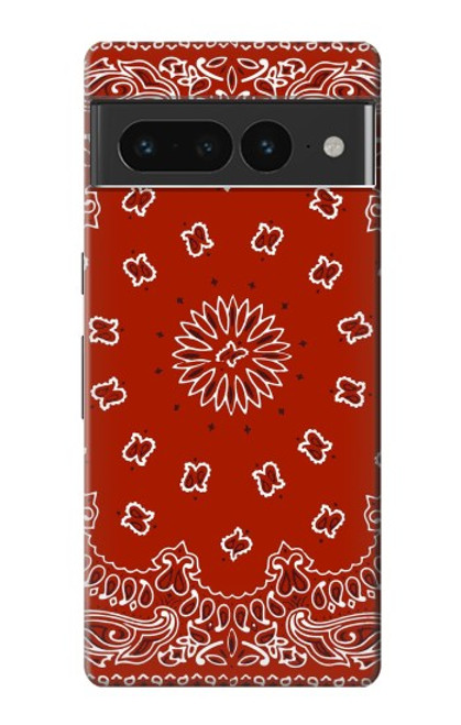 S3355 Motif Bandana Rouge Etui Coque Housse pour Google Pixel 7 Pro