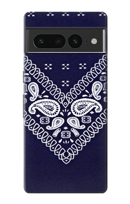 S3357 Marine Bleu Bandana Motif Etui Coque Housse pour Google Pixel 7 Pro