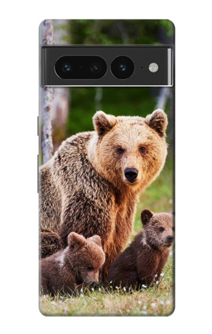 S3558 Famille d'ours Etui Coque Housse pour Google Pixel 7 Pro
