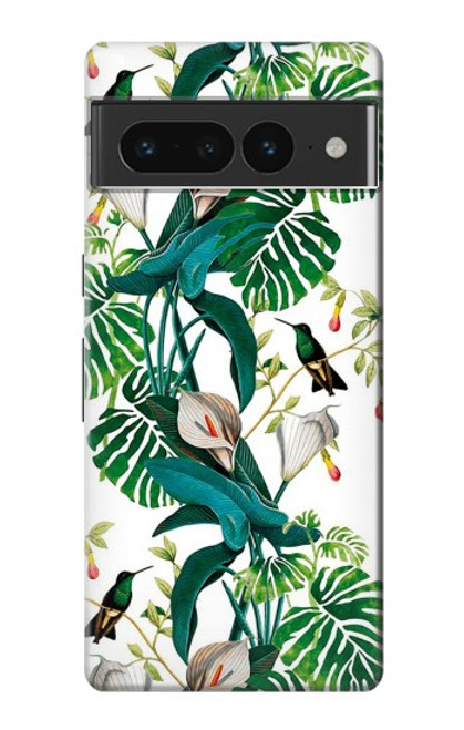 S3697 Oiseaux de la vie des feuilles Etui Coque Housse pour Google Pixel 7 Pro