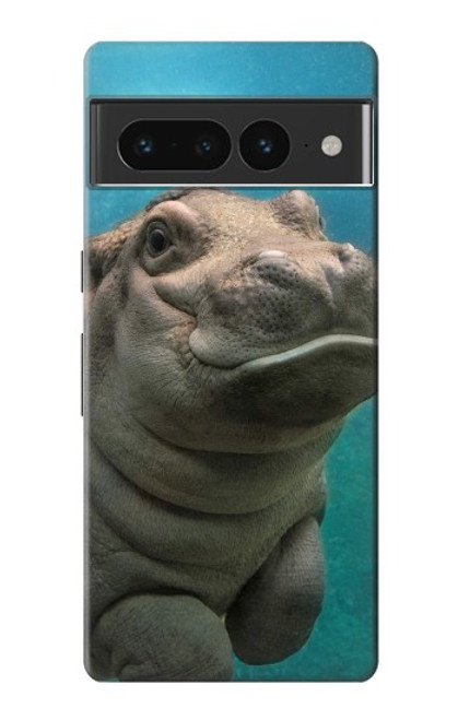 S3871 mignon, bébé, hippopotame, hippopotame Etui Coque Housse pour Google Pixel 7 Pro