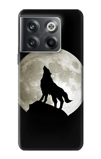 S1981 Loup hurlant à la lune Etui Coque Housse pour OnePlus Ace Pro