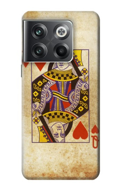 S2833 Poker Carte Coeurs Reine Etui Coque Housse pour OnePlus Ace Pro