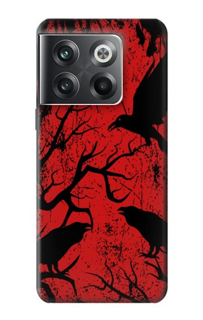 S3325 Corbeau Noir Sang Arbre Etui Coque Housse pour OnePlus Ace Pro