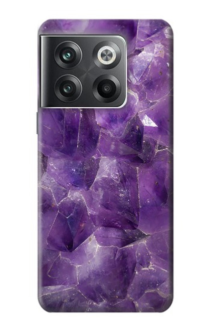 S3713 Graphique violet améthyste à quartz imprimé Etui Coque Housse pour OnePlus Ace Pro