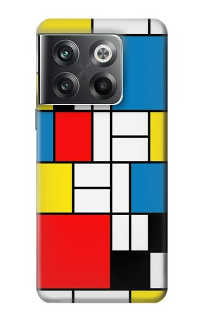 S3814 Composition de dessin au trait Piet Mondrian Etui Coque Housse pour OnePlus Ace Pro