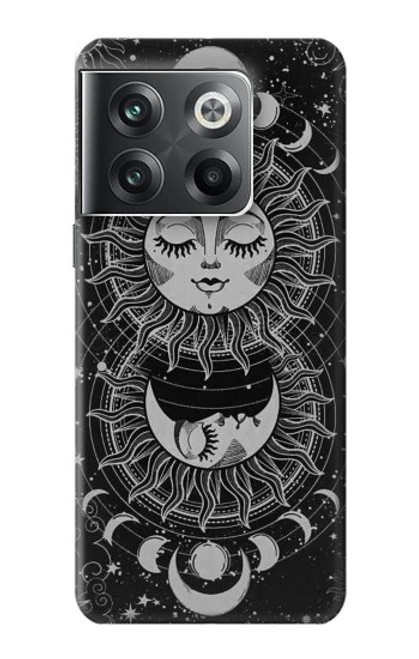 S3854 Visage de soleil mystique Croissant de lune Etui Coque Housse pour OnePlus Ace Pro