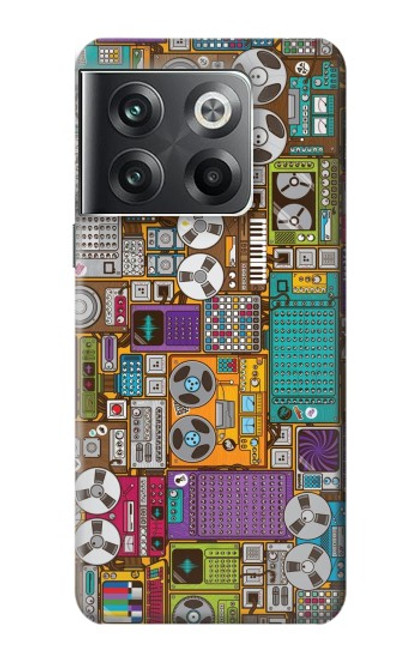 S3879 Griffonnage de musique rétro Etui Coque Housse pour OnePlus Ace Pro