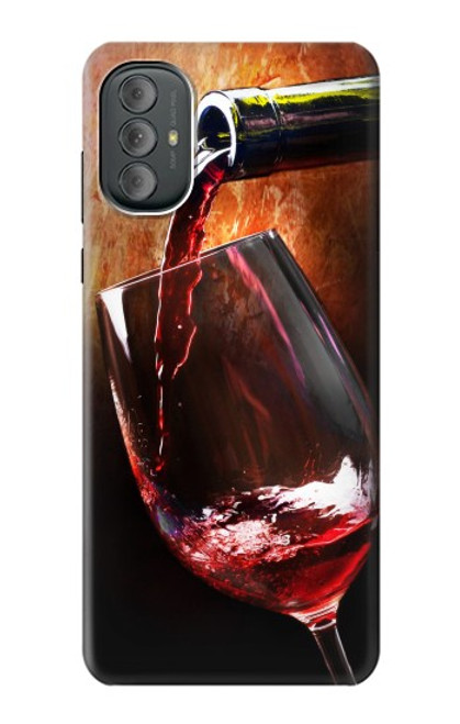 S2396 Rouge Bouteille de vin et le verre Etui Coque Housse pour Motorola Moto G Power 2022, G Play 2023