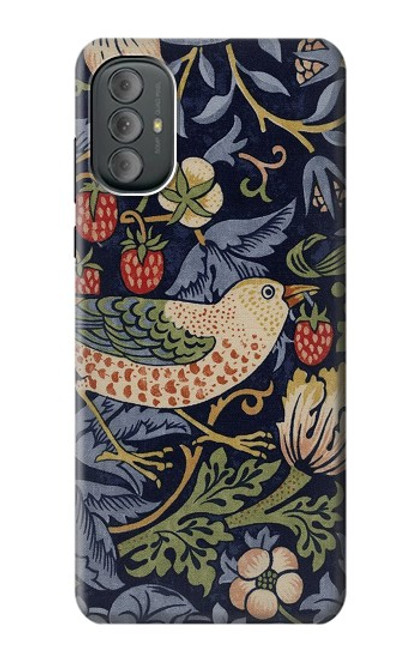 S3791 William Morris Strawberry Thief Fabric Etui Coque Housse pour Motorola Moto G Power 2022, G Play 2023