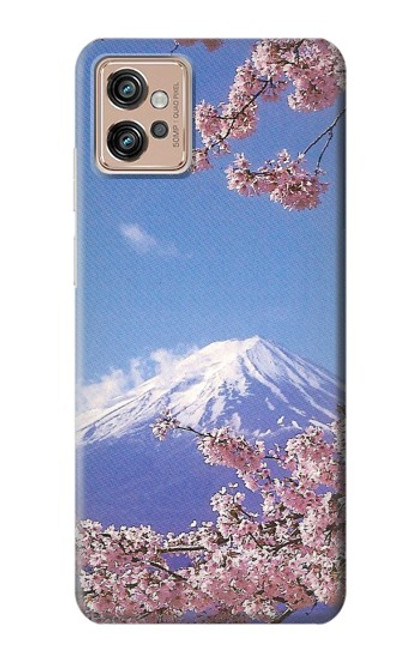 S1060 Mont Fuji Sakura fleur de cerisier Etui Coque Housse pour Motorola Moto G32