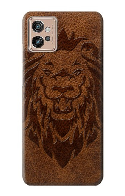 S2529 Leo Zodiaque Zodiaque marron Impression graphique Etui Coque Housse pour Motorola Moto G32