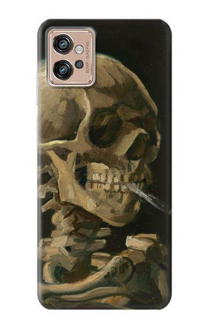 S3358 Vincent Van Gogh Skeleton cigarette Etui Coque Housse pour Motorola Moto G32
