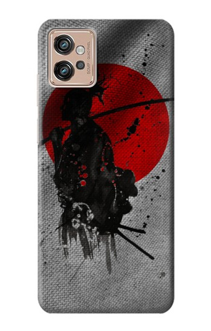 S3517 Japon Drapeau Samurai Etui Coque Housse pour Motorola Moto G32