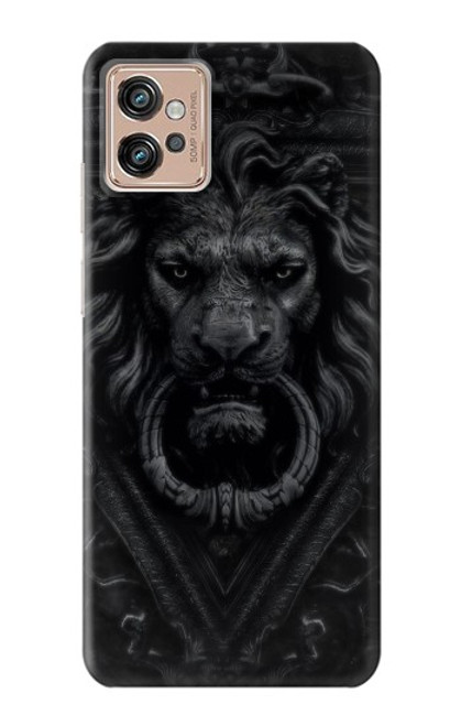 S3619 Lion noir gothique Etui Coque Housse pour Motorola Moto G32