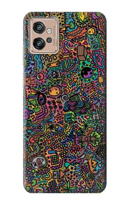 S3815 Art psychédélique Etui Coque Housse pour Motorola Moto G32