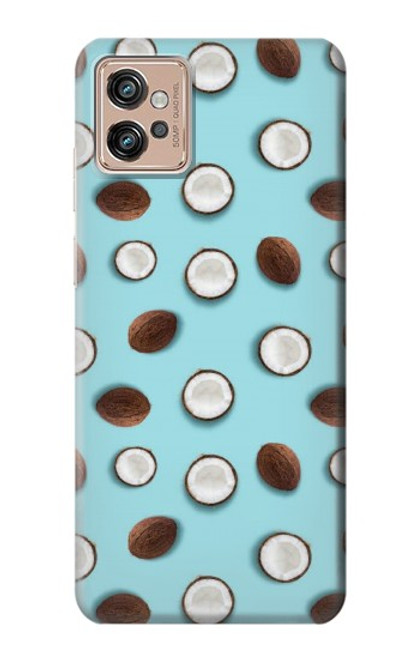 S3860 Motif à pois de noix de coco Etui Coque Housse pour Motorola Moto G32