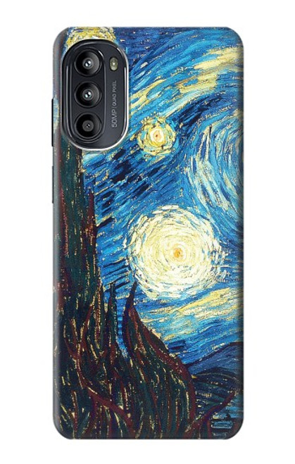 S0582 Van Gogh Starry Nights Etui Coque Housse pour Motorola Moto G52, G82 5G
