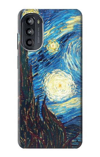 S0582 Van Gogh Starry Nights Etui Coque Housse pour Motorola Moto G52, G82 5G