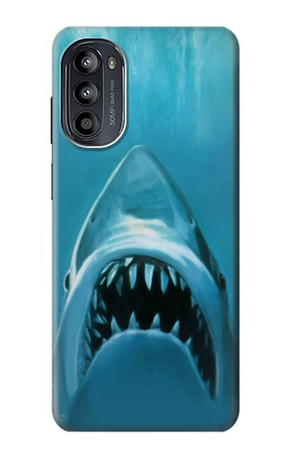 S0830 Requin blanc Etui Coque Housse pour Motorola Moto G52, G82 5G