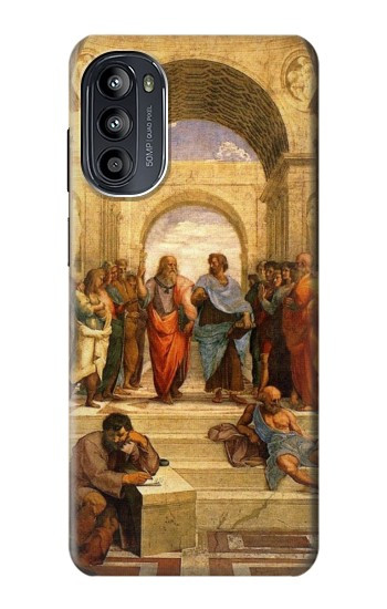 S1086 Ecole d'Athènes de Raphaël Etui Coque Housse pour Motorola Moto G52, G82 5G