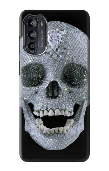 S1286 Crâne de diamant Etui Coque Housse pour Motorola Moto G52, G82 5G