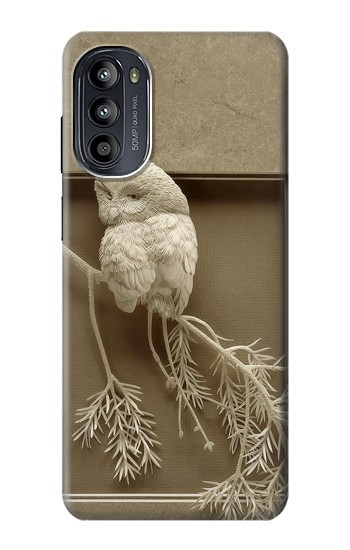 S1386 Sculpture papier Chouette Etui Coque Housse pour Motorola Moto G52, G82 5G