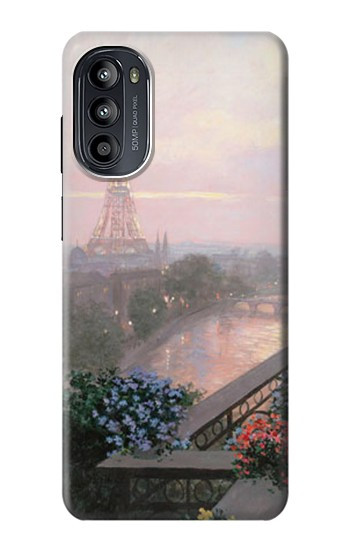 S1443 Terrasse à Paris Eifel Etui Coque Housse pour Motorola Moto G52, G82 5G