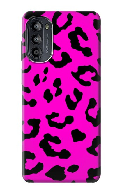 S1850 Motif rose Léopard Etui Coque Housse pour Motorola Moto G52, G82 5G