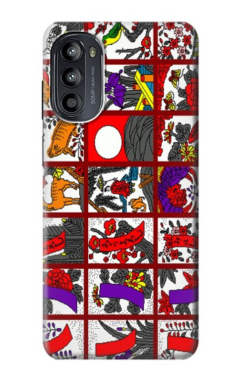 S1923 Hanafuda japonaise Carte de fleur Etui Coque Housse pour Motorola Moto G52, G82 5G