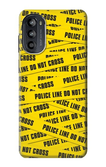 S2088 Banderole de la police ne pas dépasser Etui Coque Housse pour Motorola Moto G52, G82 5G
